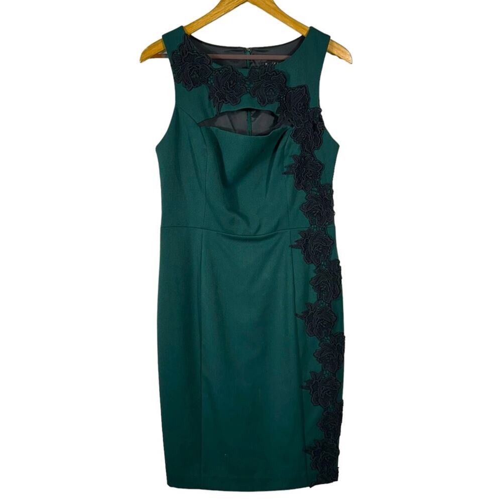 Black Halo Crochet Floral Cut Out Dress Size 12